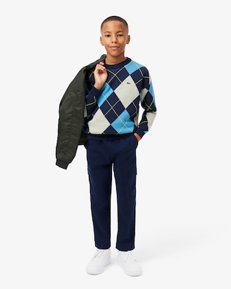 Kids' Cotton and Wool Argyle Sweater