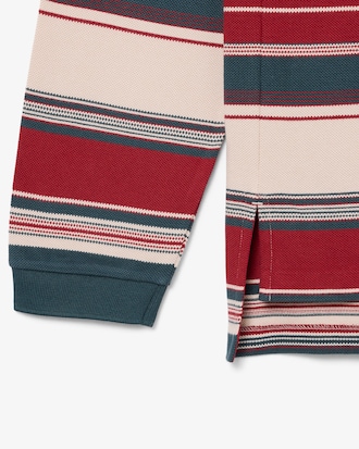 Runway Loose Fit Striped Piqu&eacute; Polo Shirt