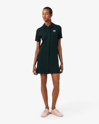 Tennis Badge Accent Polo Collar Piqu&eacute; Dress