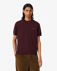 Pull col rond manches courtes coton