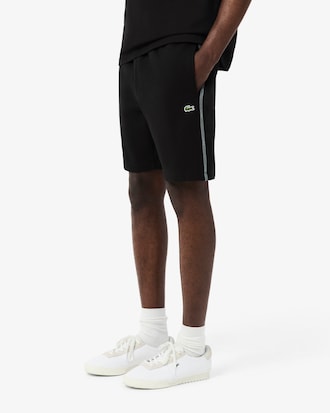Regular Fit Logo Stripe Fleece Shorts