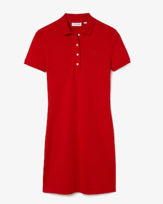 Robe polo en piqu&eacute; de coton stretch