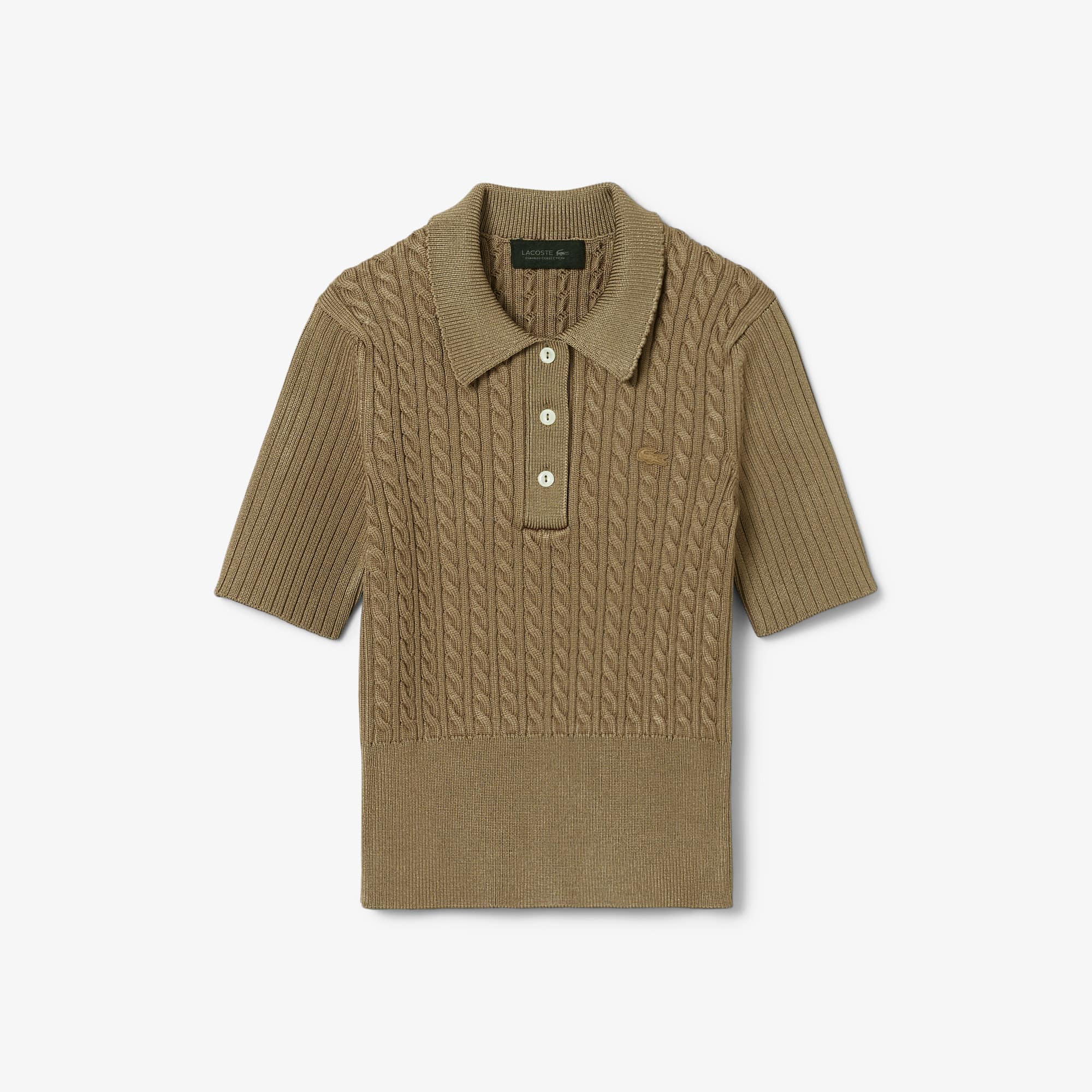 Runway Cable Knit Polo Collar Sweater - Sweaters & Sweatshirts