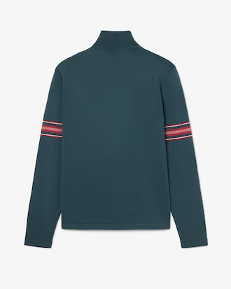 Runway High Neck Striped Jersey Sweater