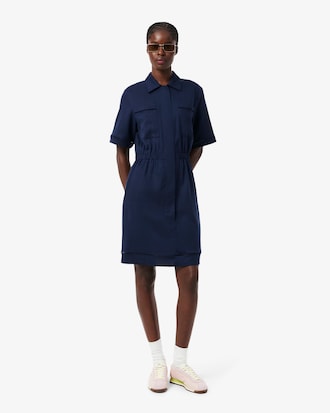 Robe chemise fluide lin m&eacute;lang&eacute;