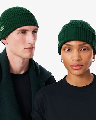 Unisex Rib Knit Brushed Wool Beanie
