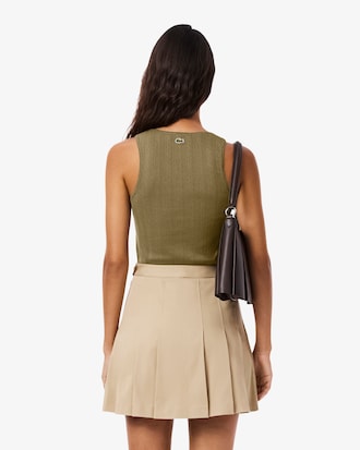 Women's Slim Fit Pointelle Knit Cotton Tank Top