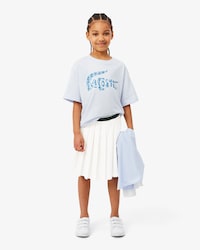 Girls' Oxford Cotton Pleated Skirt