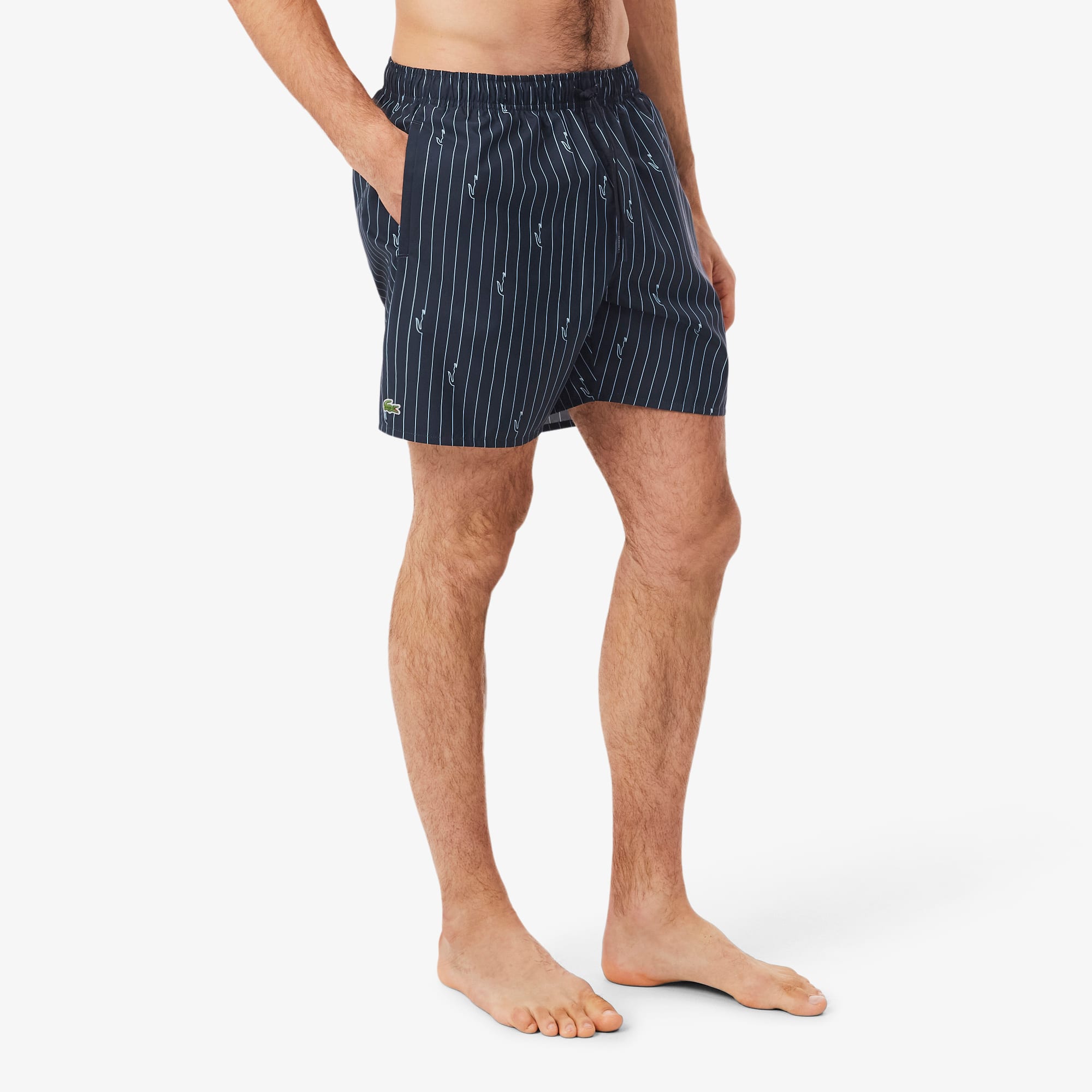 Mid Length Crocodile Print Swim Trunks - Shorts & Swim - New In