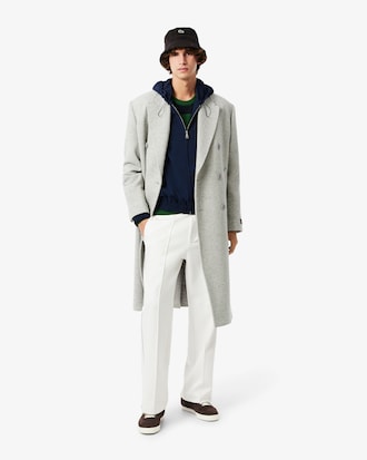 Men's Wool Blend Flannel Hooded Jacket