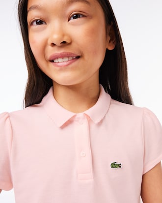 Kids' Scalloped Collar Mini Piqué Polo