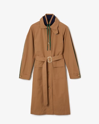 Trench-coat H&eacute;ritage en coton m&eacute;lang&eacute; l&eacute;ger avec double col 