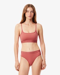Scallop Waist Microfiber String Briefs