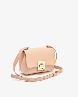 Bolso de mano de piel con cierre de metal grabado Amelia para mujer