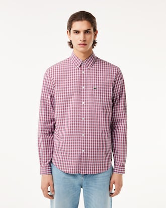 Camisa Regular Fit De Popelina A Cuadros
