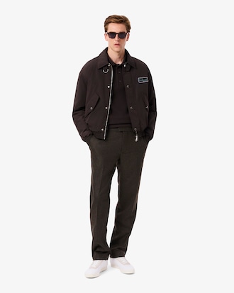 Men's Straight Fit Chevron Wool Pants