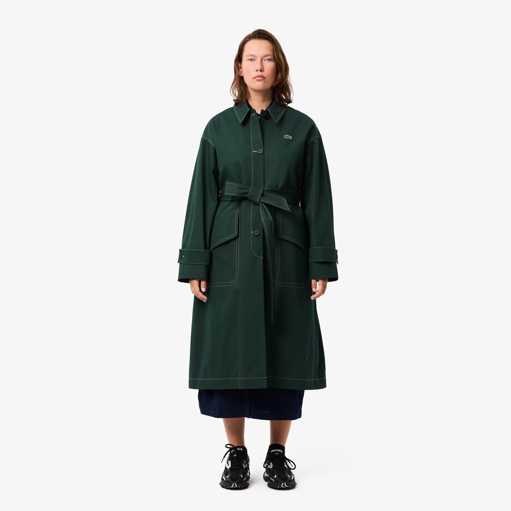 Women's Oversized Cotton Trench Coat - Jackets & Coats - New