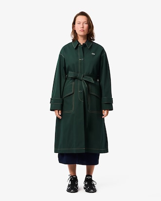 Gabardina oversize de gabardina de algodón