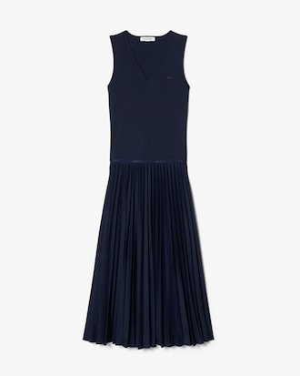 Long Sleeveless Pleated Dress