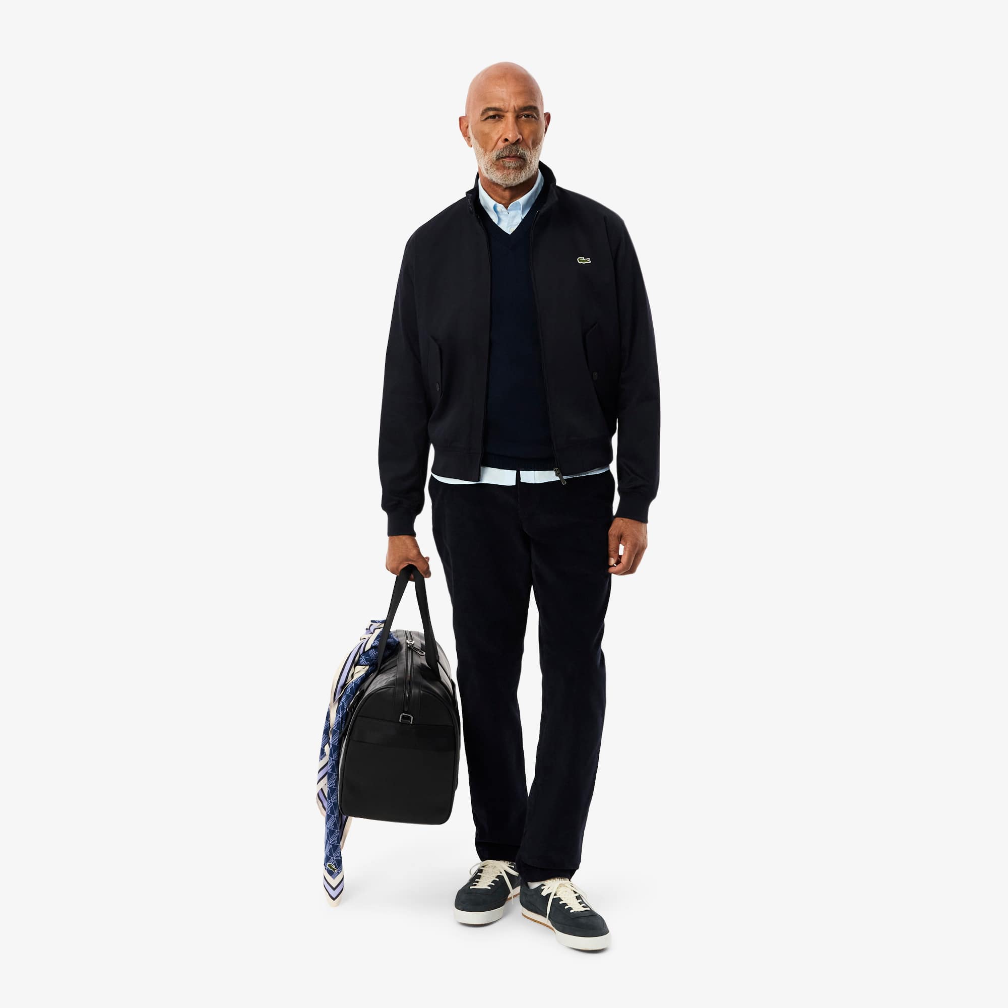(取寄) ラコステ メンズ ロング スリーブ ソリッド V-ネック セーター Lacoste men Long Sleeve Solid V-Neck Sweater Silver Chine Lacoste Mens Long Sleeve V Neck Cotton Jersey Sweater XX