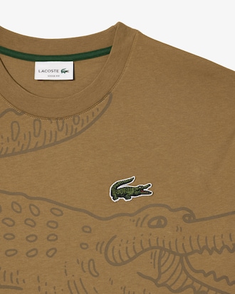 Playera con cuello redondo Loose Fit con estampado cocodrilo para hombre