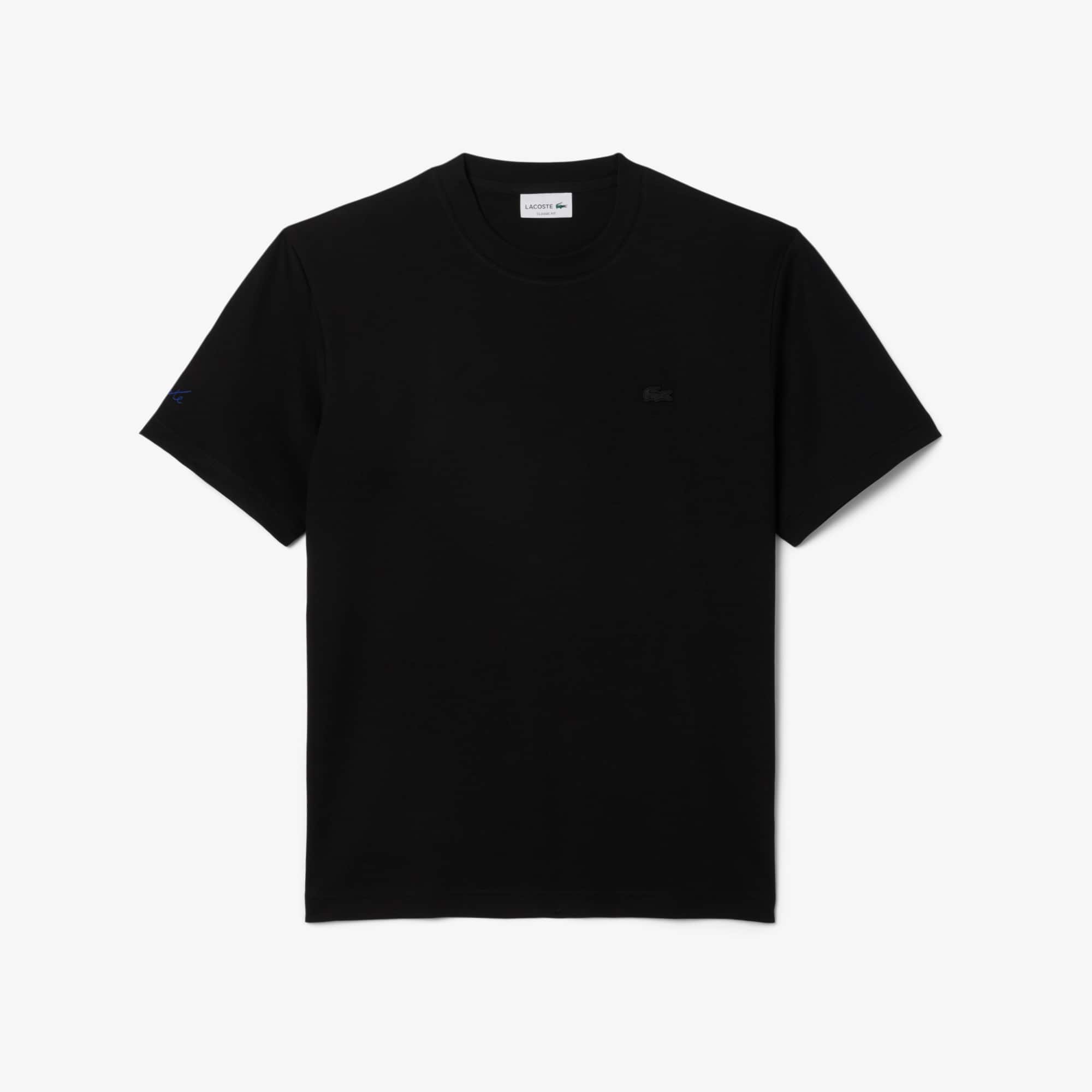 Lacoste Men's Embroidered Signature T-shirt - S - 3 In Black