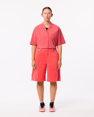 Shorts largos de mezclilla con tinte natural