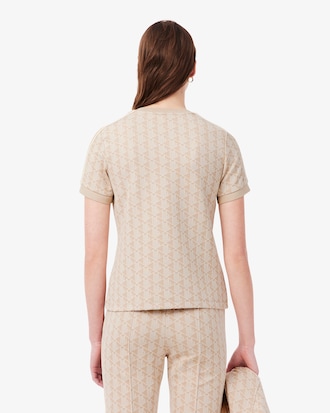 T-shirt slim fit jacquard monogramme