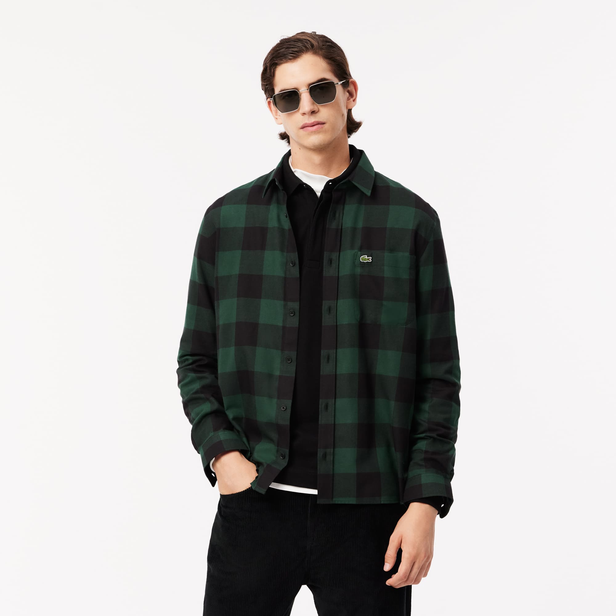 Men's Regular Fit Cotton and Wool Overshirt - Button Down Shirts