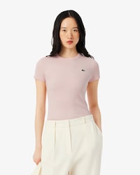 Women's Slim Fit Ribbed Cotton T-Shirt