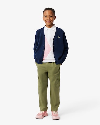 Kids' Contrast Argyle Mini Piqué Polo