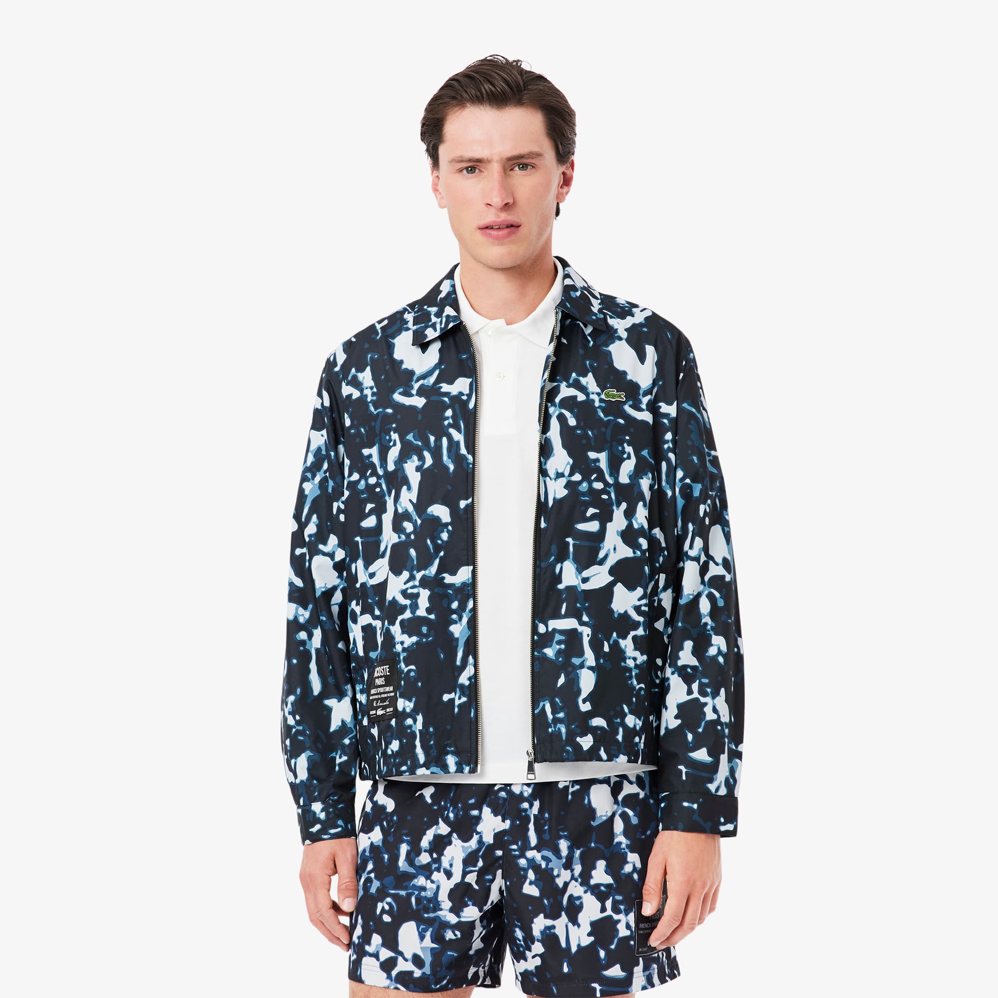 Men's Print Motif Water-Repellent Windbreaker - Jackets & Coats