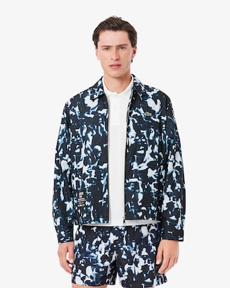 Men's Print Motif Water-Repellent Windbreaker
