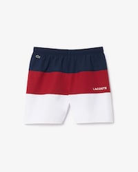 Traje de ba&ntilde;o tipo b&oacute;xer de Tafet&aacute;n&aacute;n con Color Block