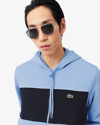 Colour-Block Zipped Hoodie