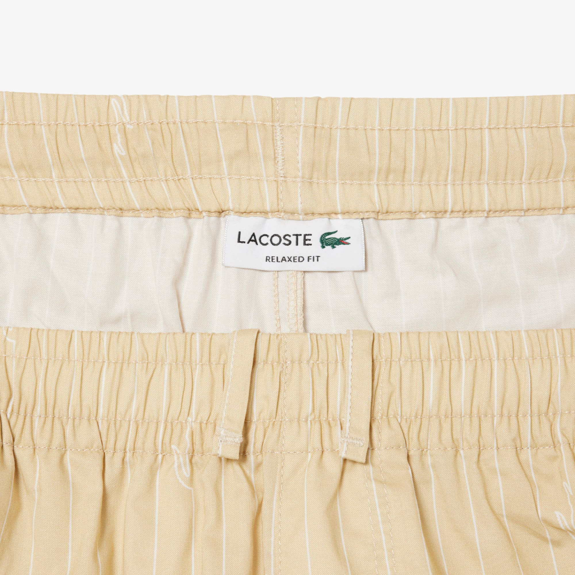 Crocodile Print Stripe Cotton Shorts