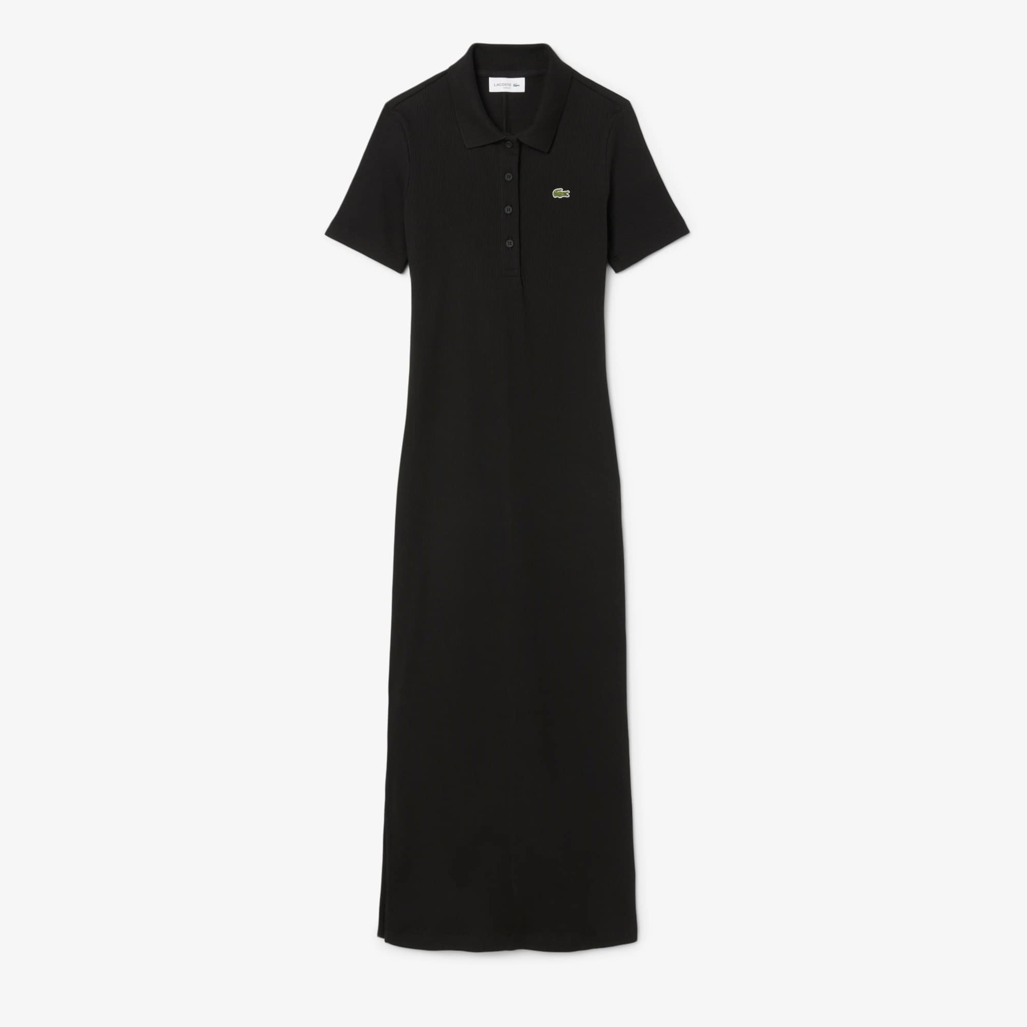 Lacoste Women's Long Ribbed Cotton Polo Dress