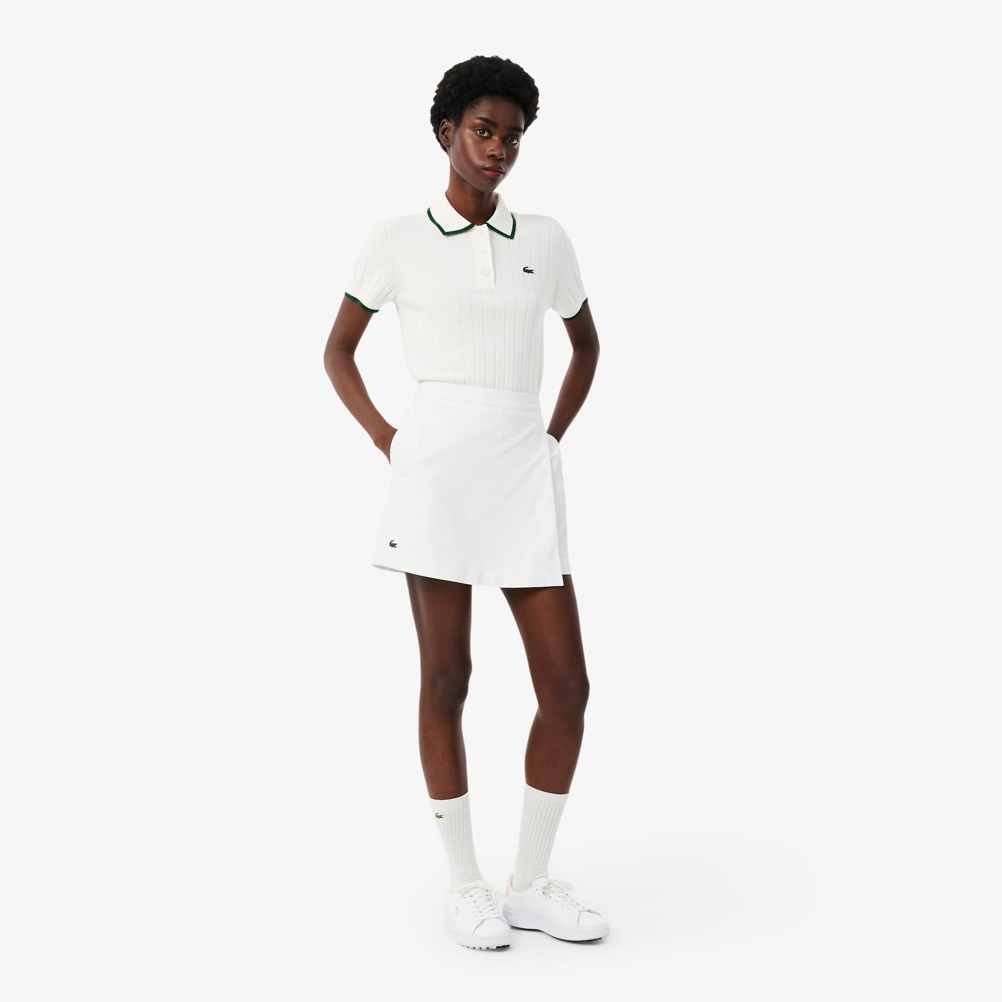 Lacoste Ultra Dry Stretch Golf Skort - Xxl (44) In White