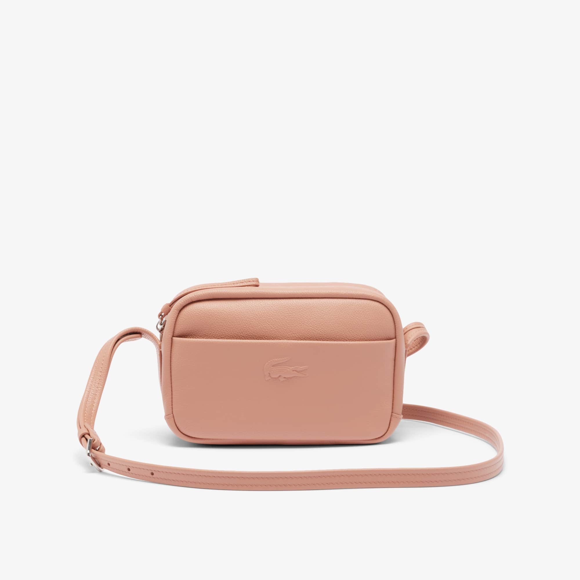 Lacoste City Court Grain Leather Shoulder Bag - One Size In Pink