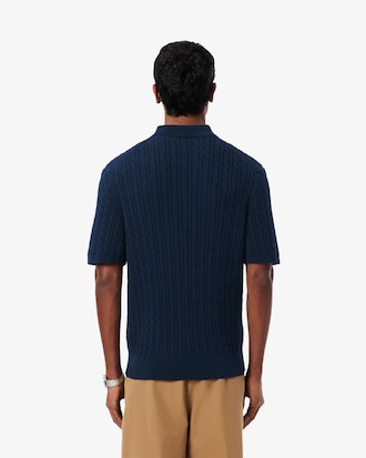 Polo maille torsad&eacute;e coton classic fit