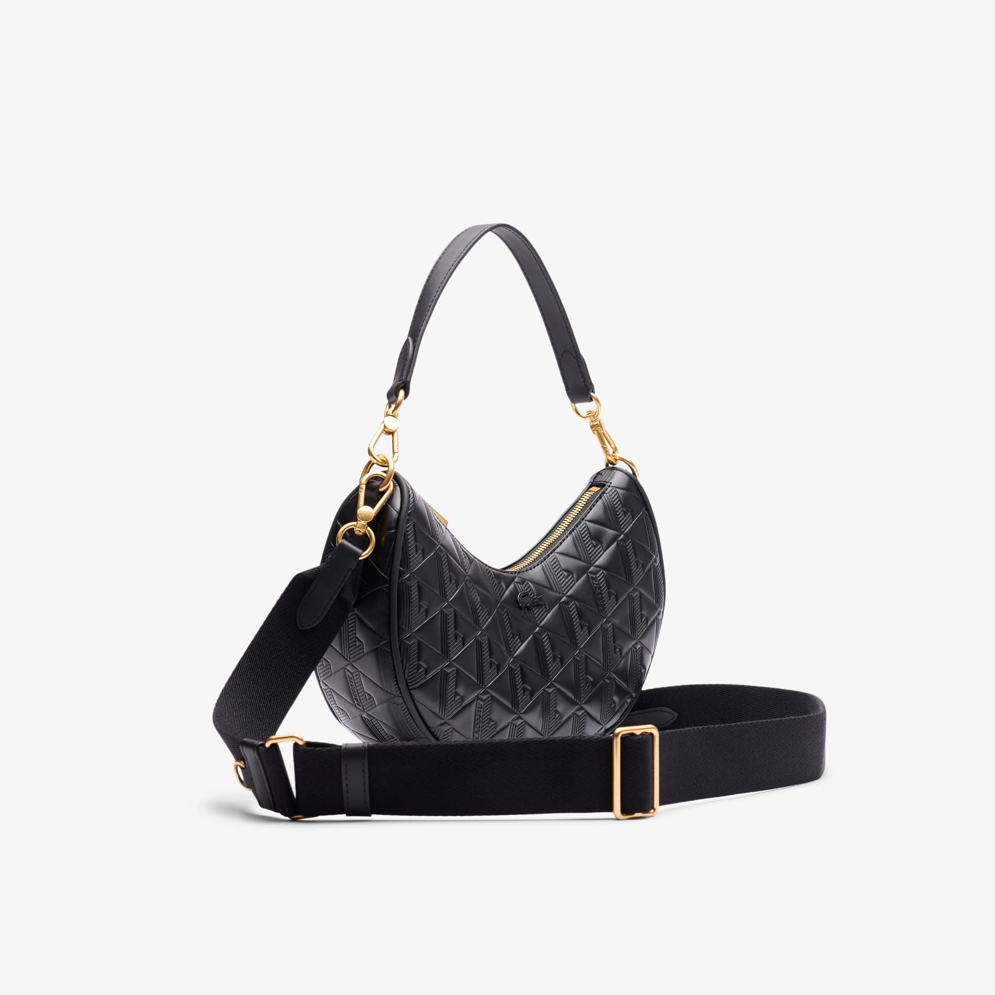 ★LACOSTE★ Women's Maheki Moonbag NF4710M55G 137 Women's Maheki Embossed Leather Half Moon Bag - Bags - New