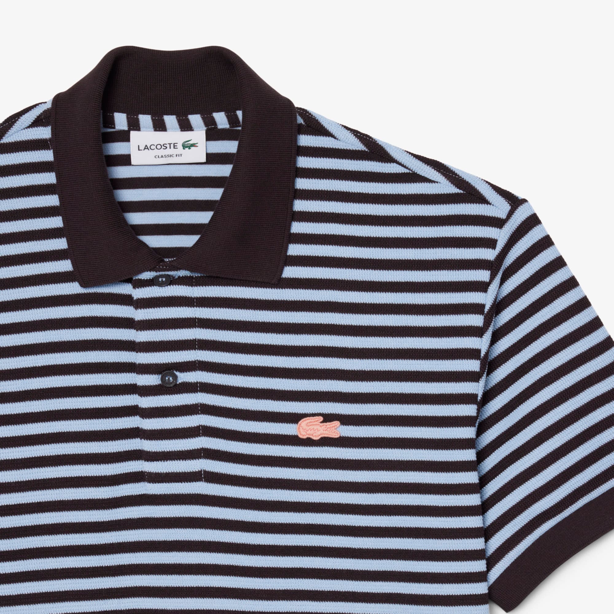 Classic Fit Textured Striped Polo