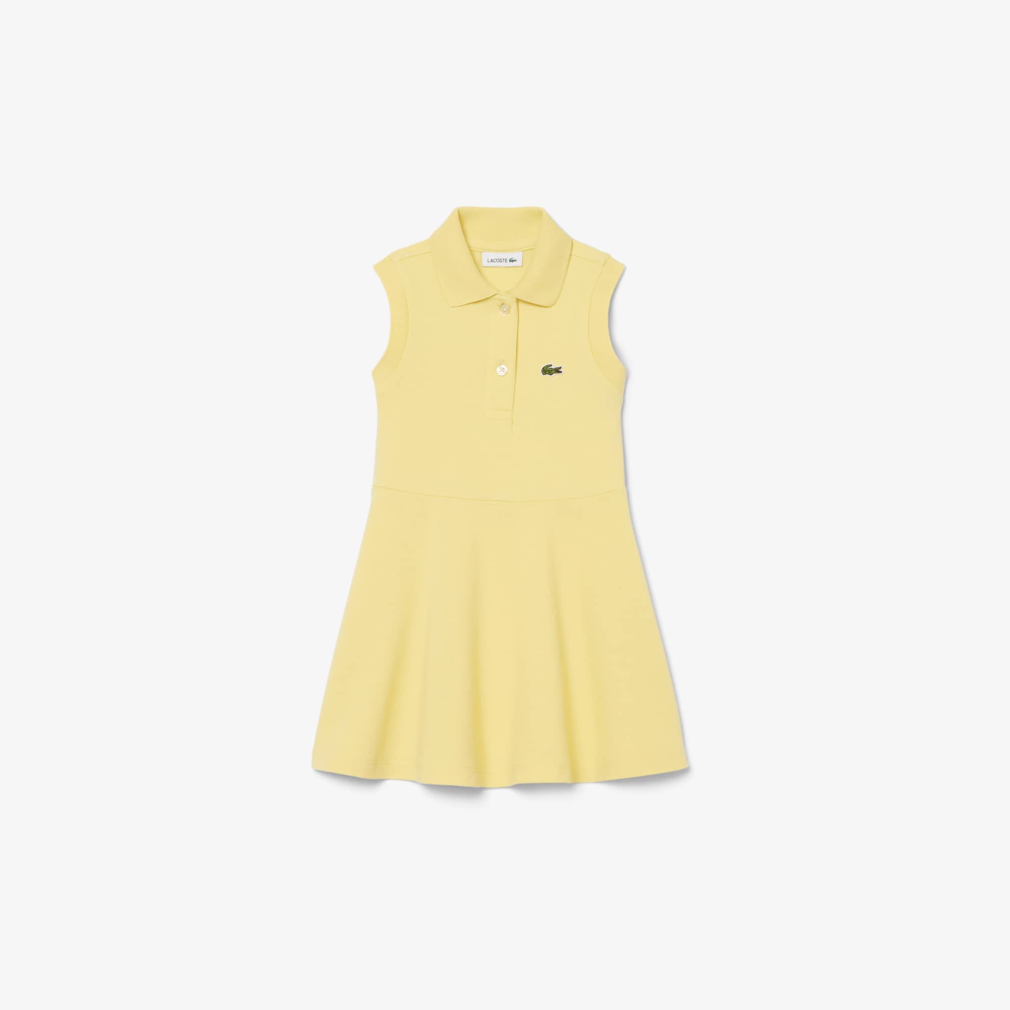 Lacoste Sleeveless Stretch Piqué Dress - 3 Years In Yellow