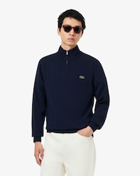 Men's Zip-Up High-Neck Cotton Sweater