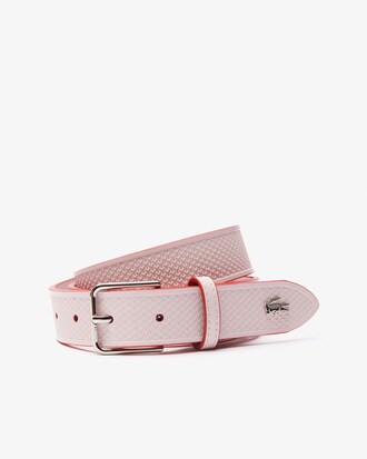 Cinturón de piel con costuras de cocodrilo de metal para hombre