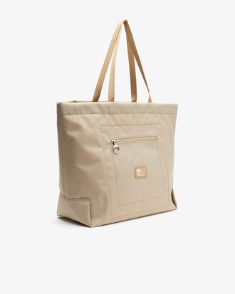 Bolso tote unisex Lacoste oversized con marca a contraste