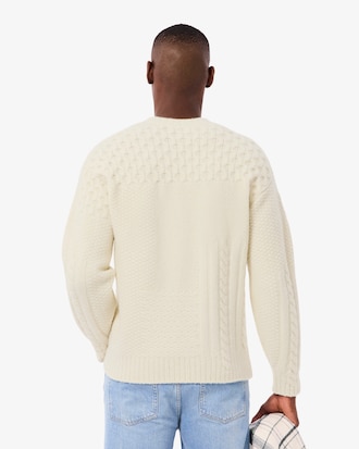 Men's Relaxed Fit Patchwork Effect Wool Sweater