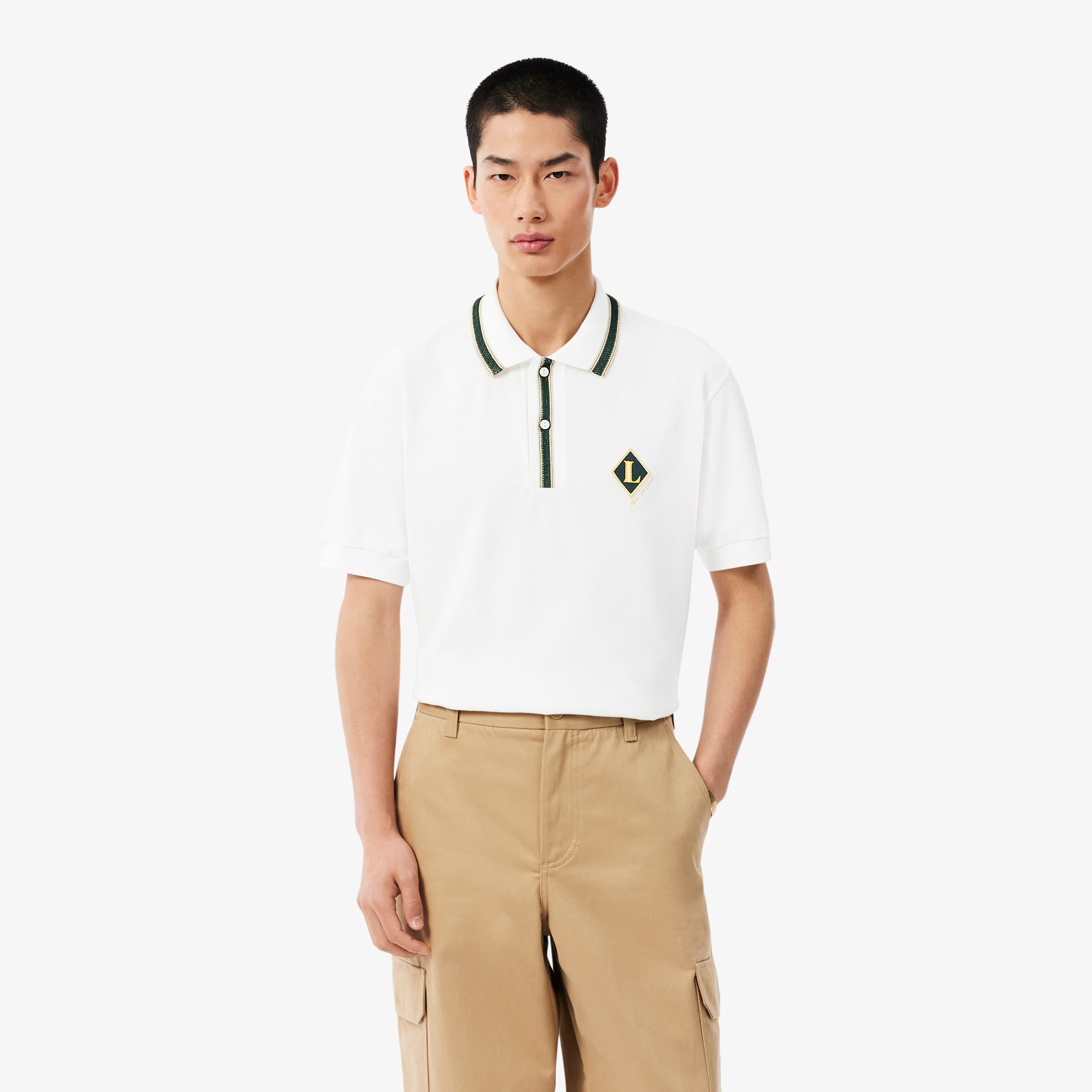 Classic Fit French Made Badge Accent Polo Shirt