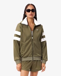 Women's Oversized Pointelle Stripe Satin Sweatshirt