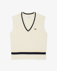 Women's Cable Knit Wool Sweater Vest